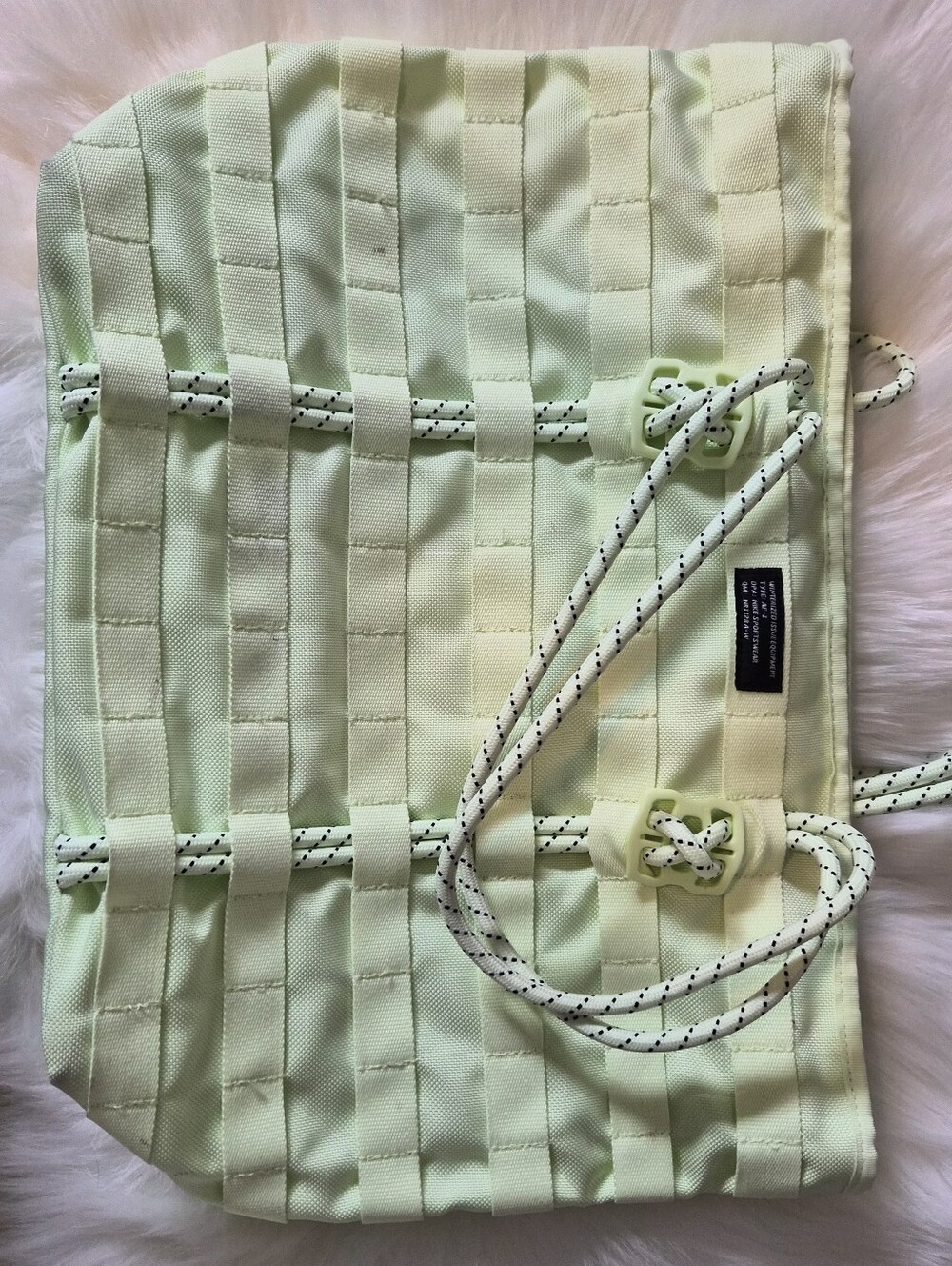 NIKE AF-1 Tote Bag Neon Green - Stained